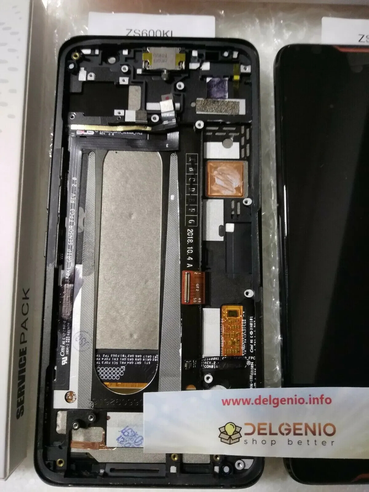 DISPLAY ASUS ROG PHONE ZS600KL Z01QD RICAMBIO ORIGINALE LCD + TOUCH SCREEN FRAME - immagine 5