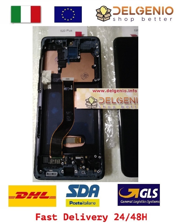 DISPLAY LCD FRAME ORIGINALE SAMSUNG GALAXY S20+ PLUS SM-G985 G986 5G TOUCH NERO - immagine 2