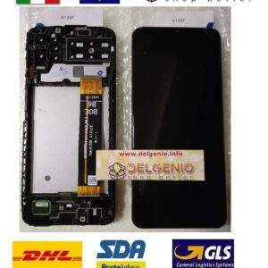 DISPLAY LCD TOUCH + FRAME ORIGINALE SAMSUNG GALAXY A13 4G 2022 SM A135 F/M VETRO