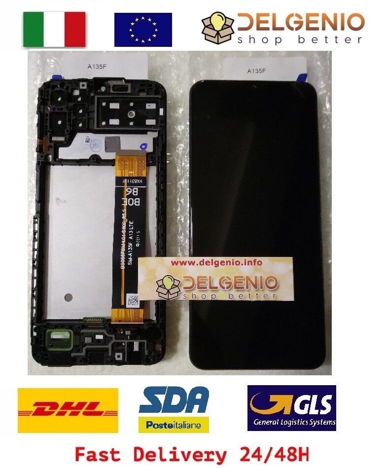 DISPLAY LCD TOUCH + FRAME ORIGINALE SAMSUNG GALAXY A13 4G 2022 SM A135 F/M VETRO