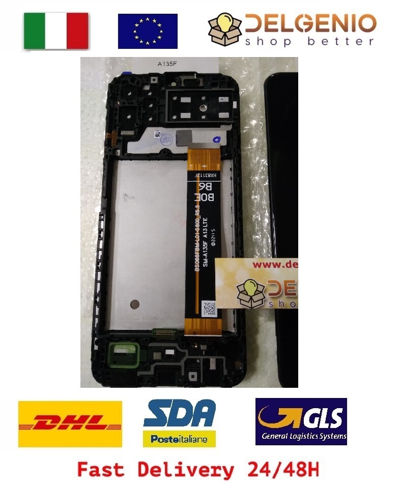 DISPLAY LCD TOUCH + FRAME ORIGINALE SAMSUNG GALAXY A13 4G 2022 SM A135 F/M VETRO - immagine 2