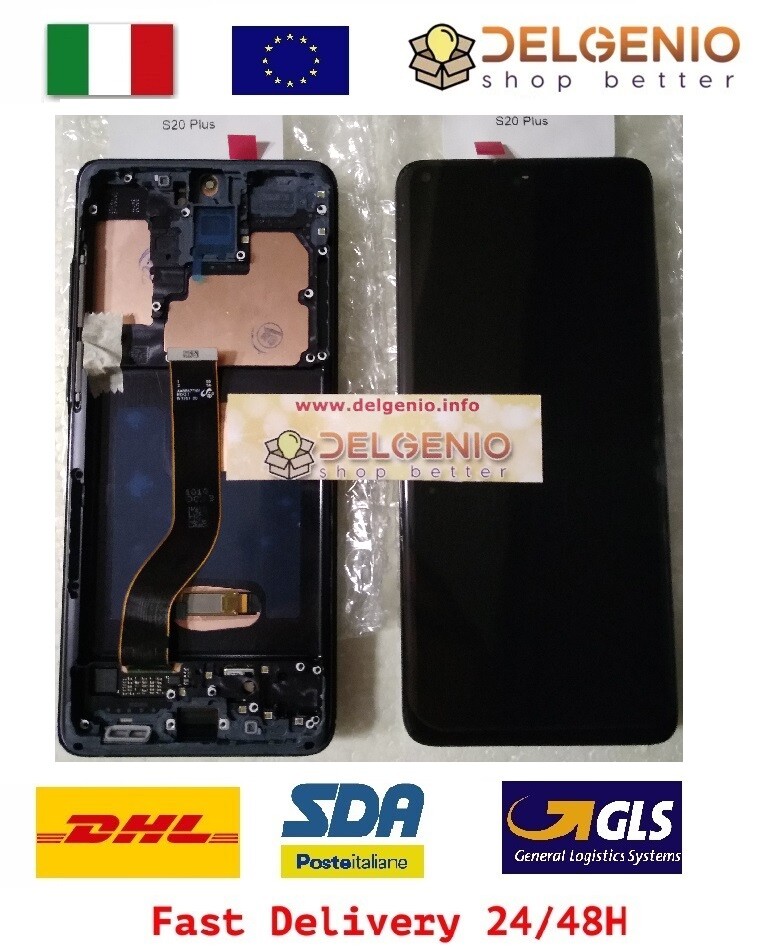 DISPLAY LCD FRAME ORIGINALE SAMSUNG GALAXY S20+ PLUS SM-G985 G986 5G TOUCH NERO
