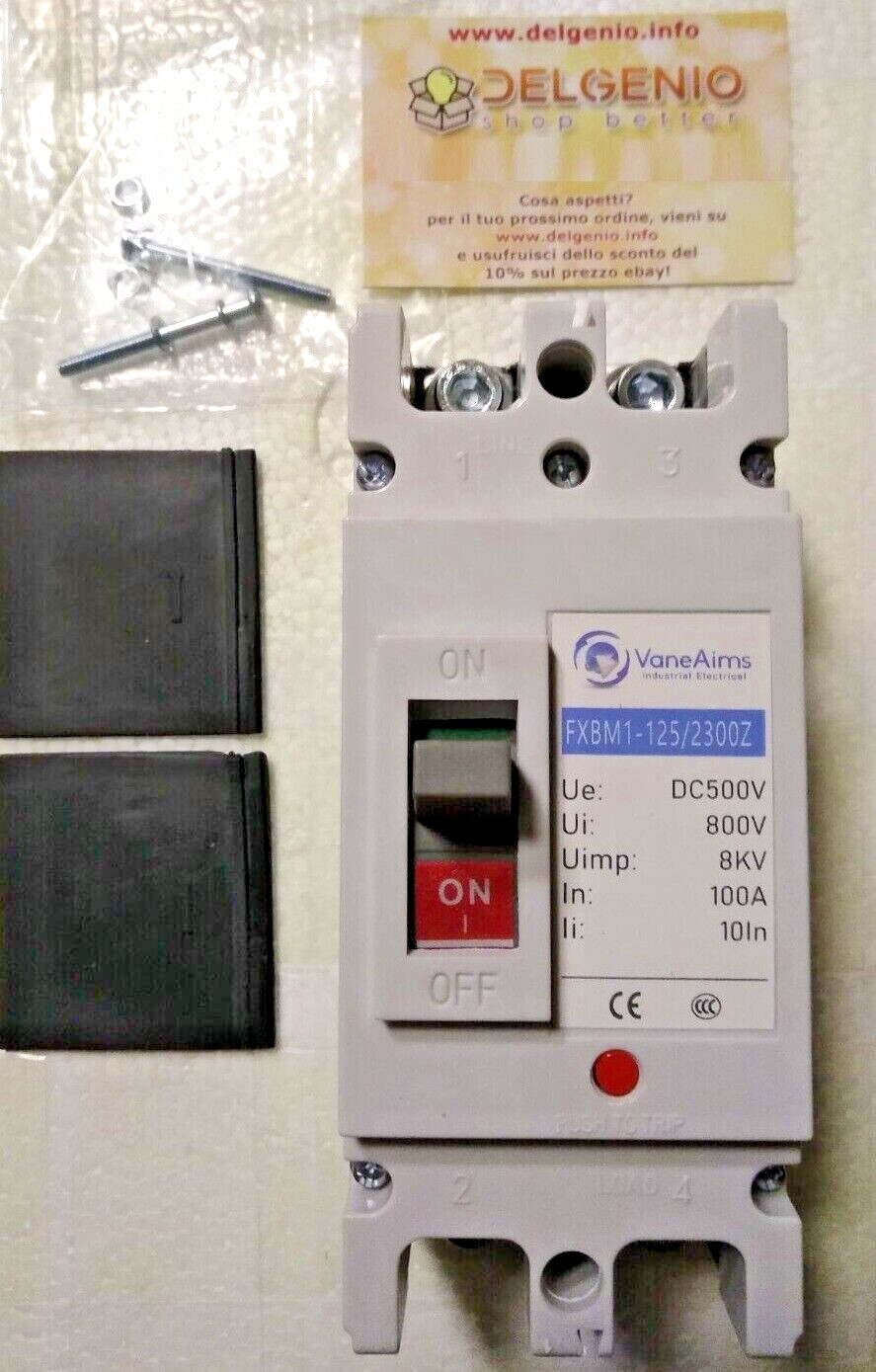 interruttore magnetotermico DC Breaker Circuit 63 80 100 125 160 200 250 315 A - immagine 8