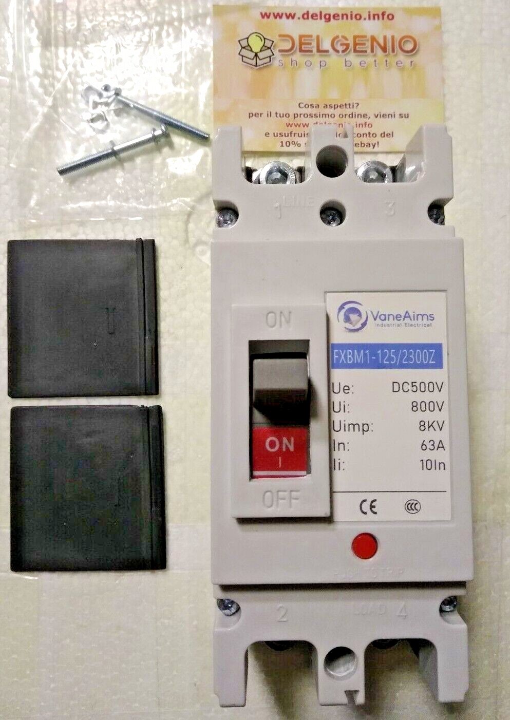 interruttore magnetotermico DC Breaker Circuit 63 80 100 125 160 200 250 315 A - immagine 6