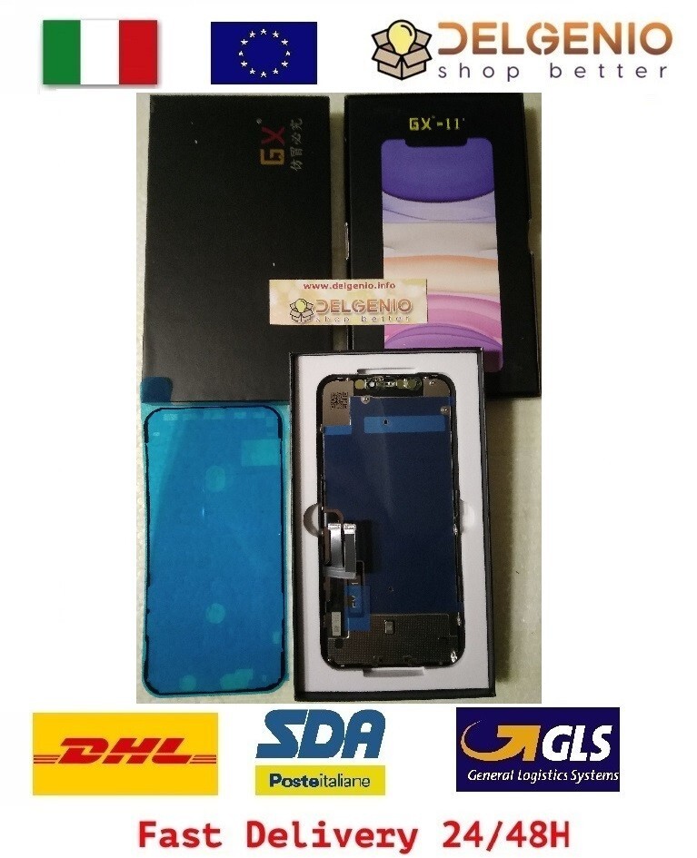 DISPLAY LCD OLED APPLE IPHONE 11 GX SCHERMO TOUCH SCREEN SCHERMO VETRO NERO