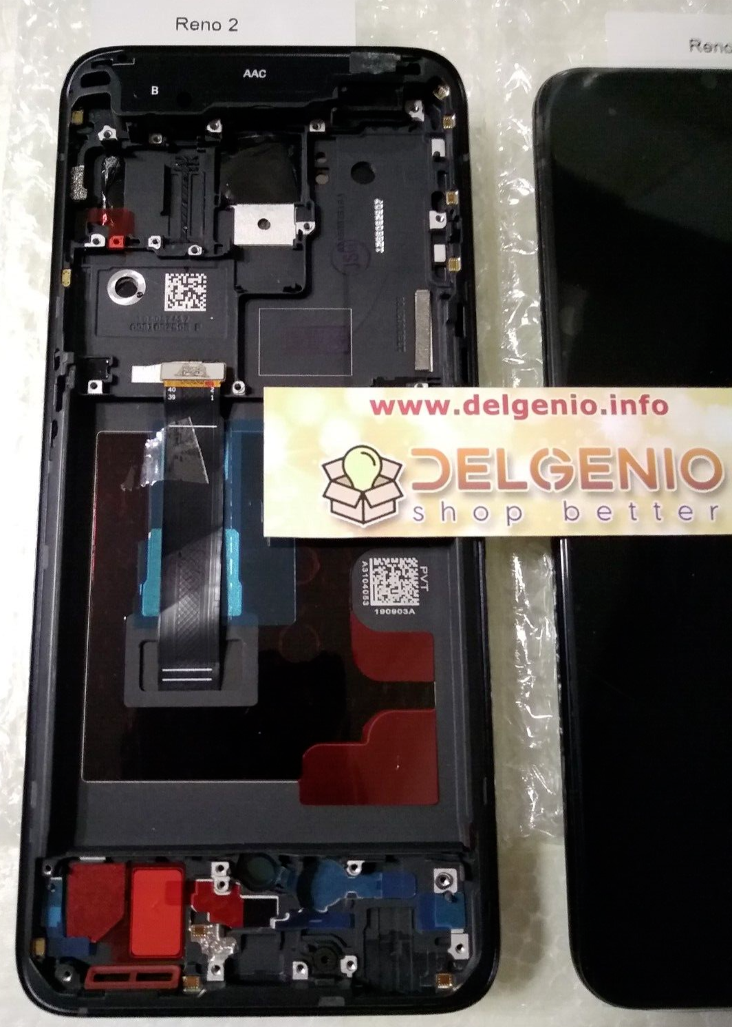 DISPLAY TOUCH SCREEN OPPO RENO 2 SCHERMO NERO CPH1907 VETRO RENO2 PCKM00 PCKT00 - immagine 2