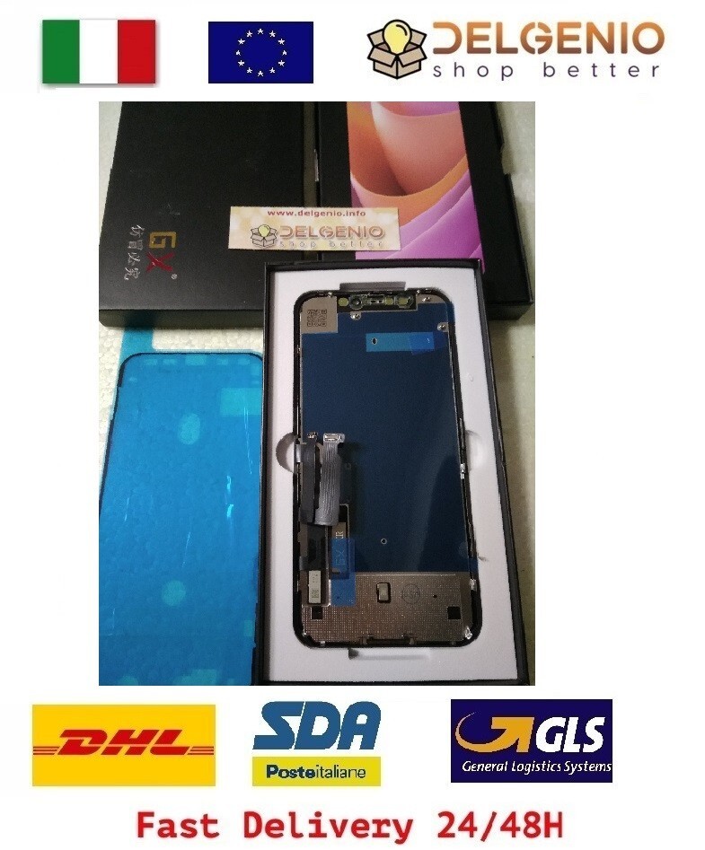 DISPLAY LCD OLED APPLE IPHONE XR A1984 A2105 TOUCH SCREEN SCHERMO VETRO PANNELLO