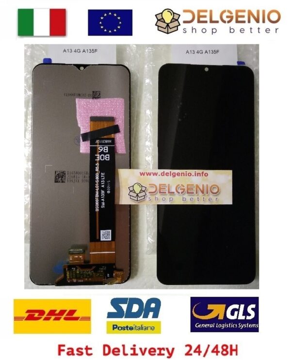 DISPLAY LCD TOUCH ORIGINALE SAMSUNG GALAXY A13 4G 2022 SM A135 F/M VETRO