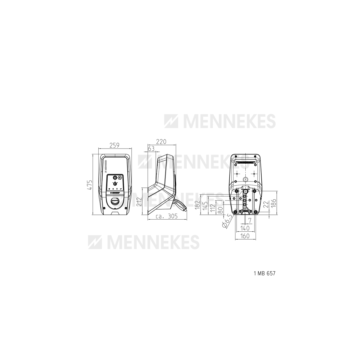 stazione di ricarica auto elettrica Mennekes AMTRON PREMIUM E 11/22 T2S WALLBOX - immagine 2