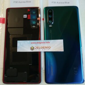 VETRO POSTERIORE BACK COVER COPRI BATTERY HUAWEI P30 ELE-L29 ELE-L09 AURORA BLU