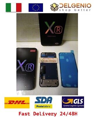 VETRO SCHERMO DISPLAY LCD + TOUCH + FRAME SCREEN NERO PER APPLE IPHONE XR TOP