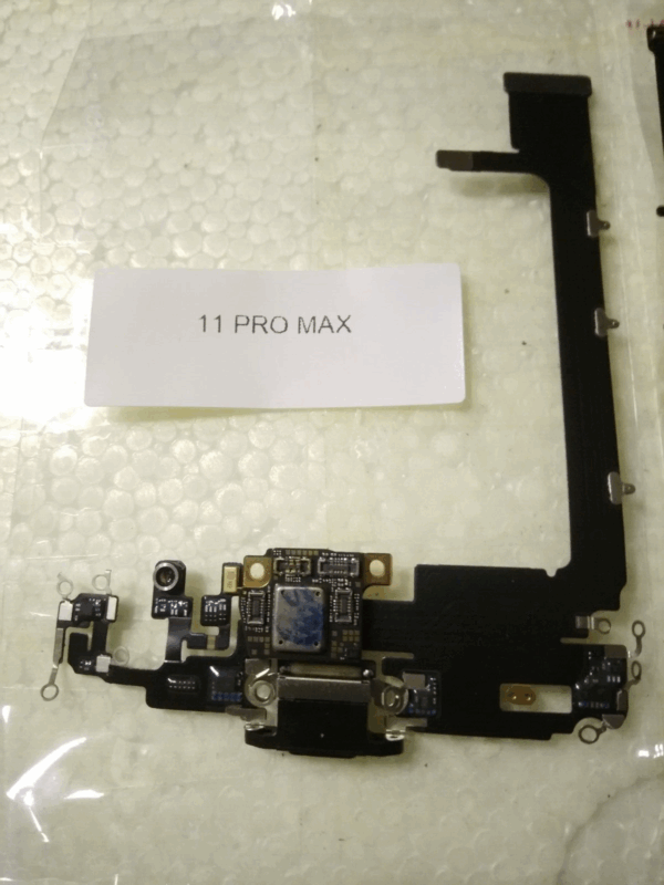 CONNETTORE RICARICA APPLE IPHONE 11 PRO MAX MIC FLAT DOCK CHIP IC CARICA NERO - immagine 2