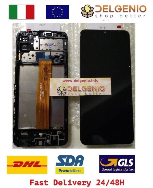 DISPLAY LCD + FRAME ORIGINALE SAMSUNG GALAXY M12 2021 SM-M127 TOUCH SCREEN VETRO
