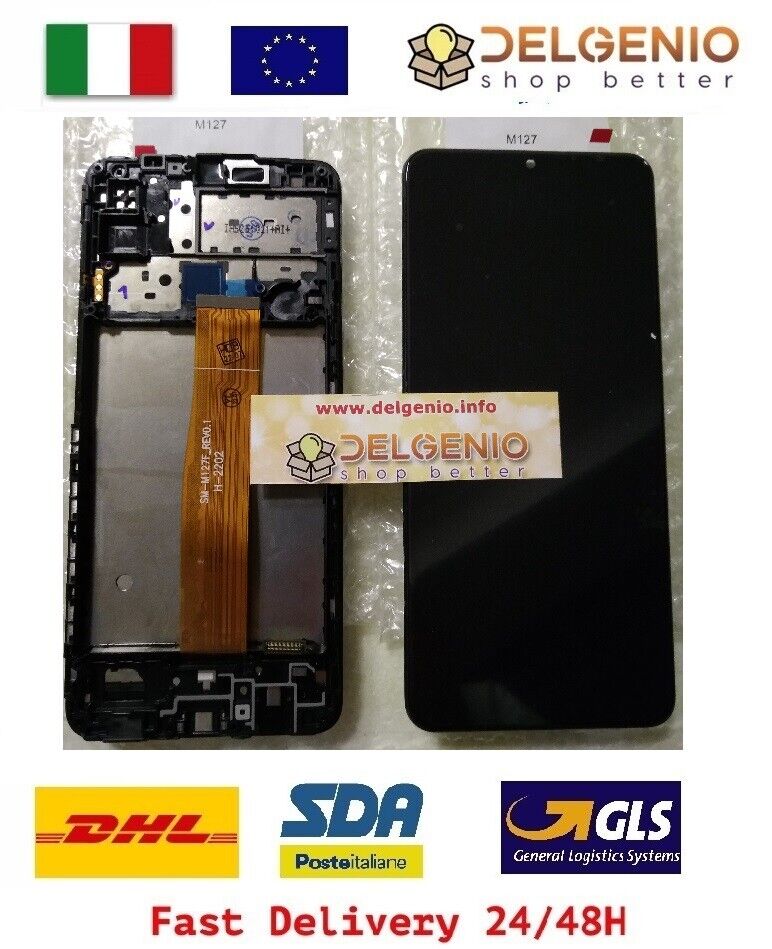 DISPLAY LCD + FRAME ORIGINALE SAMSUNG GALAXY M12 2021 SM-M127 TOUCH SCREEN VETRO