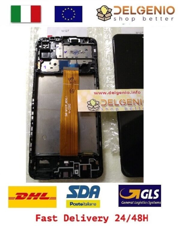DISPLAY LCD + FRAME ORIGINALE SAMSUNG GALAXY M12 2021 SM-M127 TOUCH SCREEN VETRO - immagine 2
