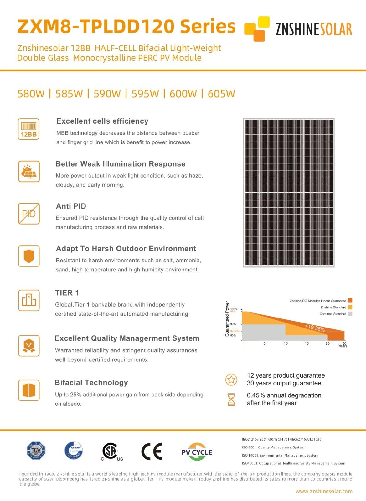 10 Pannelli Solare Fotovoltaico 6000W 24V HALF CELL 6KW 600W MONOCRISTALLINO - immagine 3