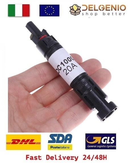 Connettore MC4 Diodo integrato 20A 1000v Pannello Solare Stringa Batteria