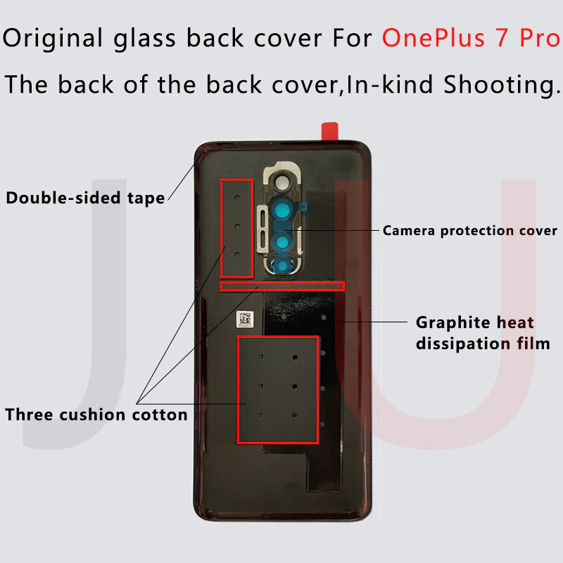 COVER BACK VETRO POSTERIORE ONEPLUS 7 PRO GM1910 GM1913 +BIADESIVO GOLD - immagine 2