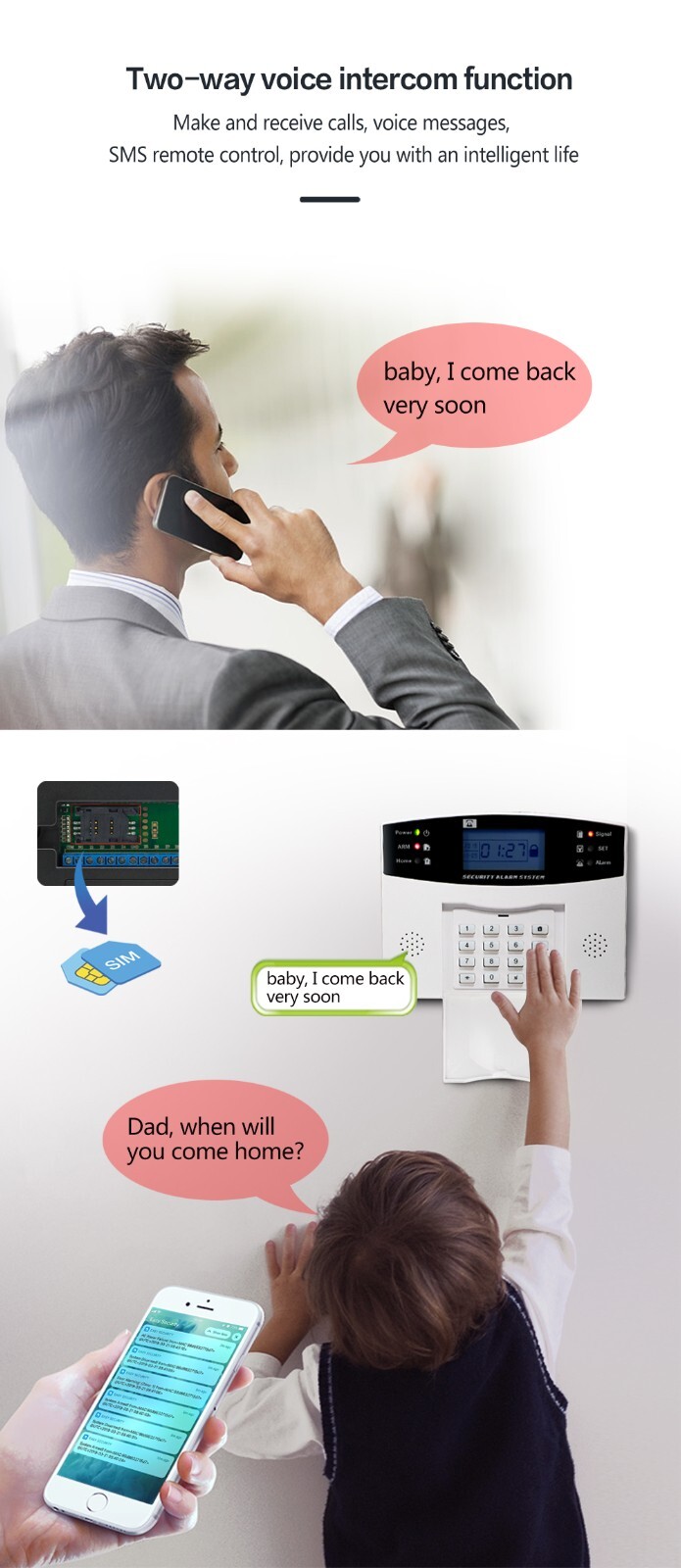 Sistema di Allarme Casa Senza Fili, WiFi + GSM, antifurto casa TUYA Smart Home - immagine 12