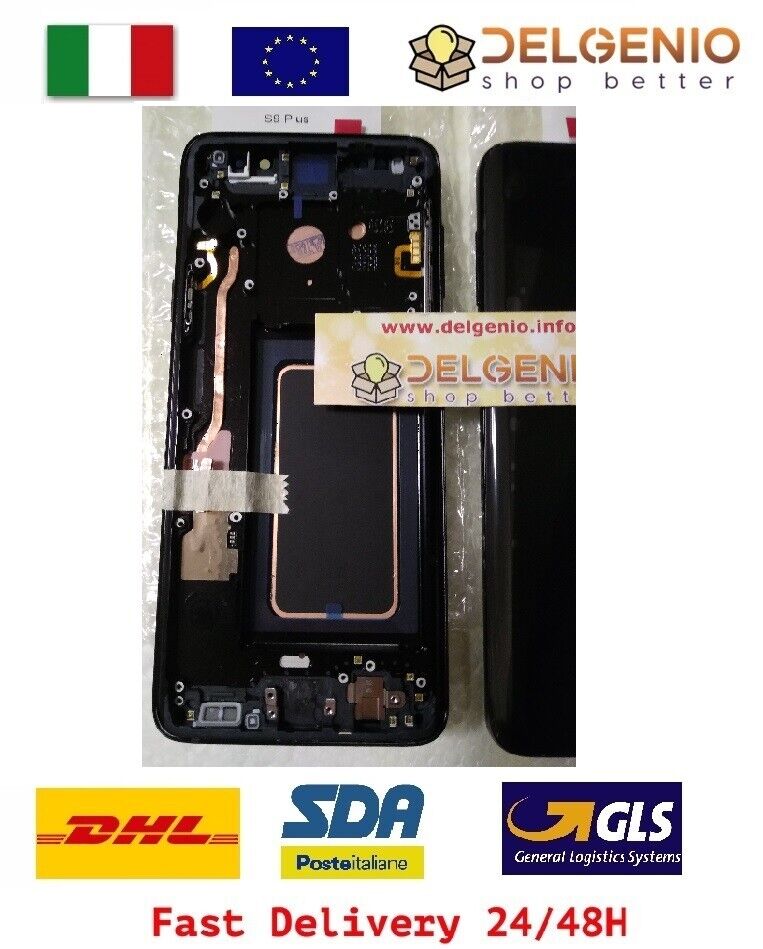 DISPLAY LCD ORIGINALE SAMSUNG GALAXY S9+ SM-G965F PLUS TOUCH SCREEN NERO BLACK - immagine 2