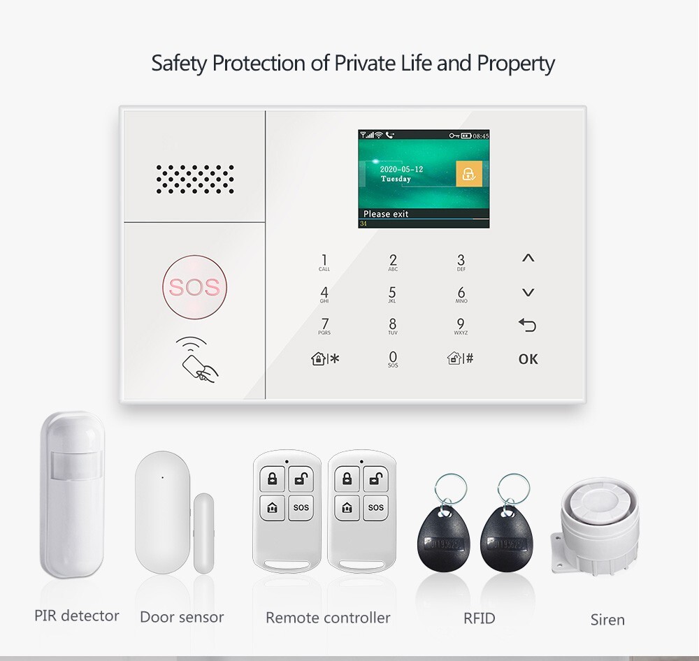 Sistema di Allarme Casa Senza Fili, WiFi + GSM, antifurto casa TUYA Smart Home - immagine 6