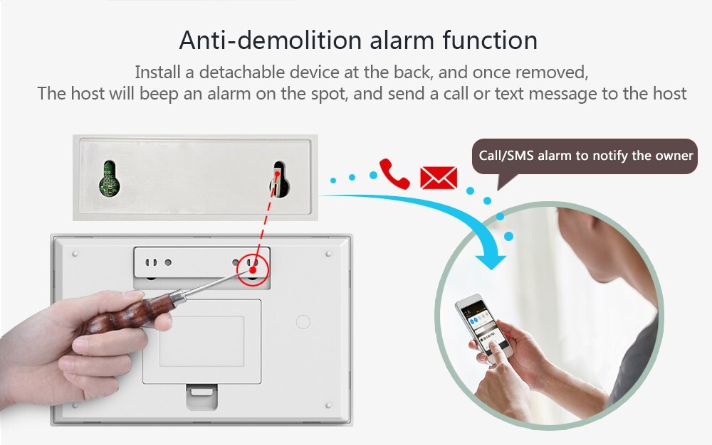 Sistema di Allarme Casa Senza Fili, WiFi + GSM, antifurto casa TUYA Smart Home - immagine 15