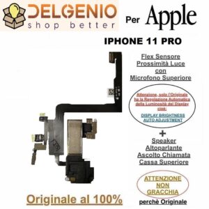 Flex Sensore Prossimità Originale per Apple iPhone 11 PRO Microf Speaker Ascolto