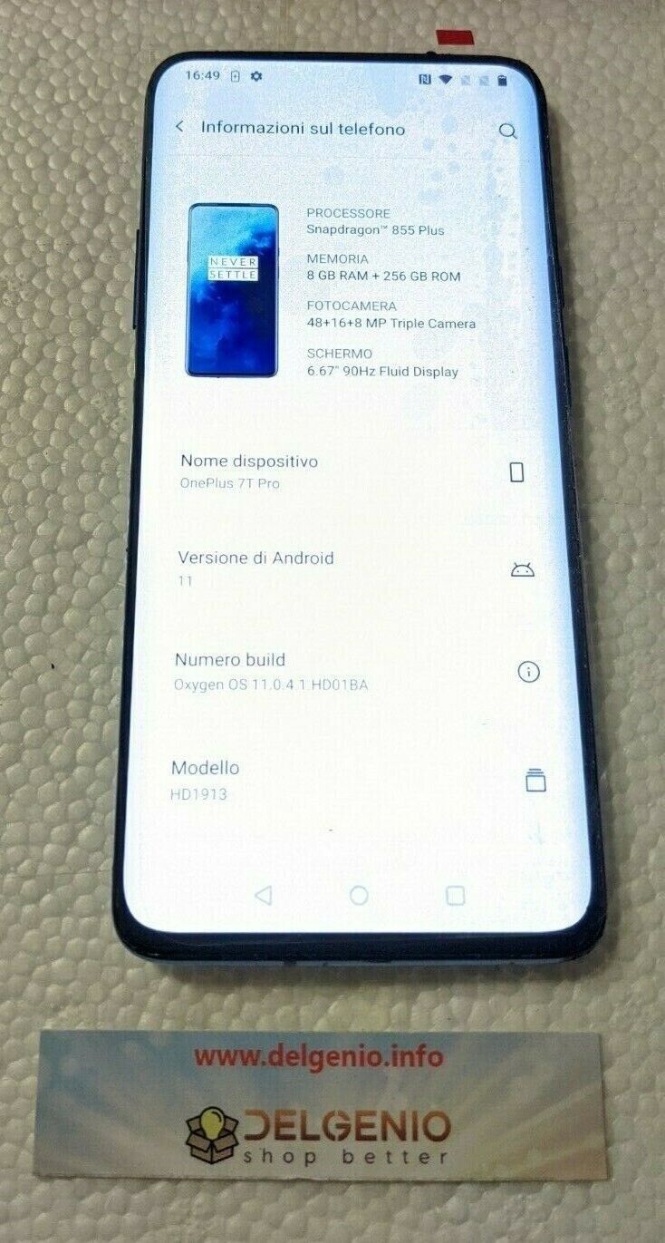 OnePlus 7T Pro Dual sim Glacier Blue 256GB/8 di RAM Android Smartphone GSM - immagine 2