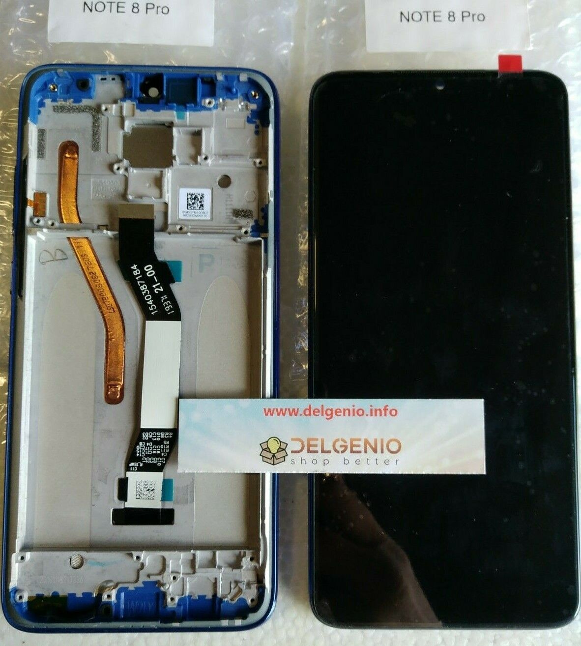DISPLAY LCD TOUCH SCREEN ORIGINALE + FRAME XIAOMI REDMI NOTE 8 PRO M1906G7G BLU