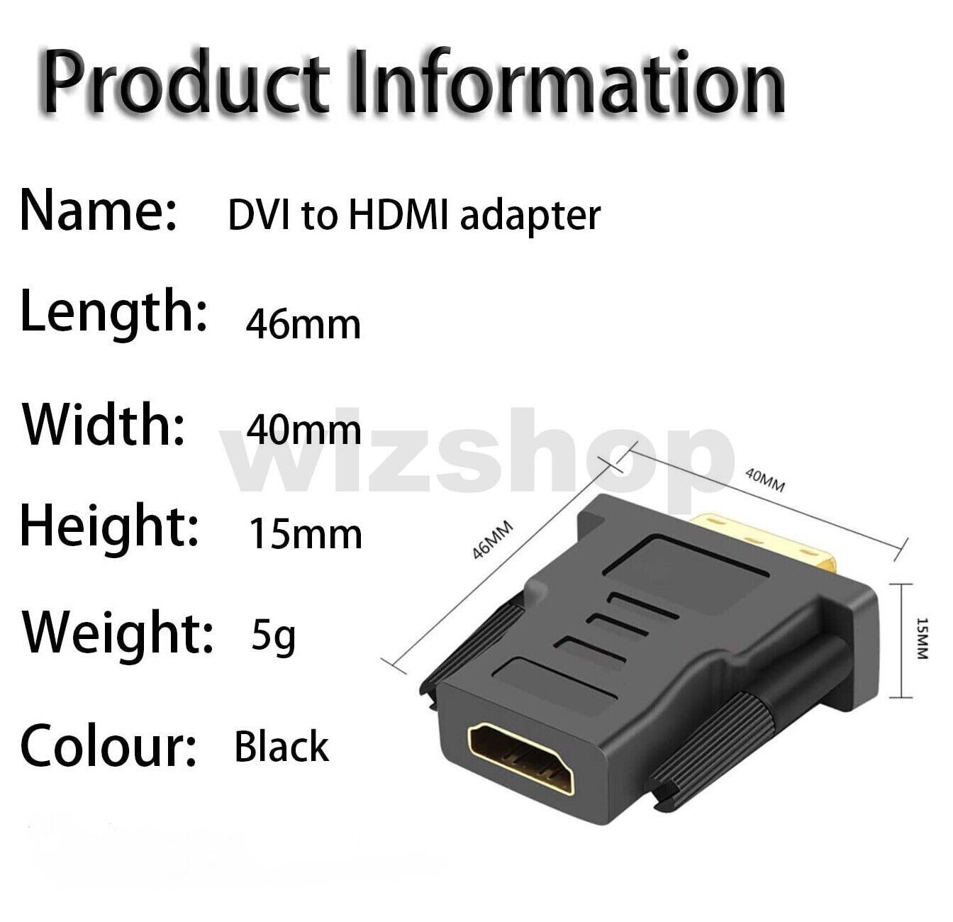 Adattatore Convertitore da DVI a HDMI bidirezionale HDMI 19 pin e DVI-D (24+1) - immagine 2