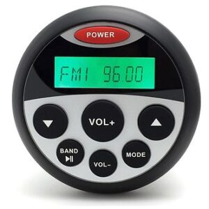 AUTORADIO MARINO IMPERMEABILE BARCA Radio FM USB MP3 AUX BT TONDO 4x40W