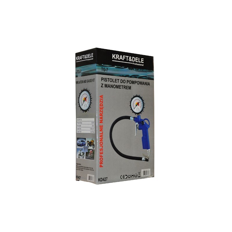 PISTOLA MANOMETRO PER COMPRESSORE GONFIAGGIO GOMME PNEUMATICI AUTO PROFESSIONALE - immagine 4