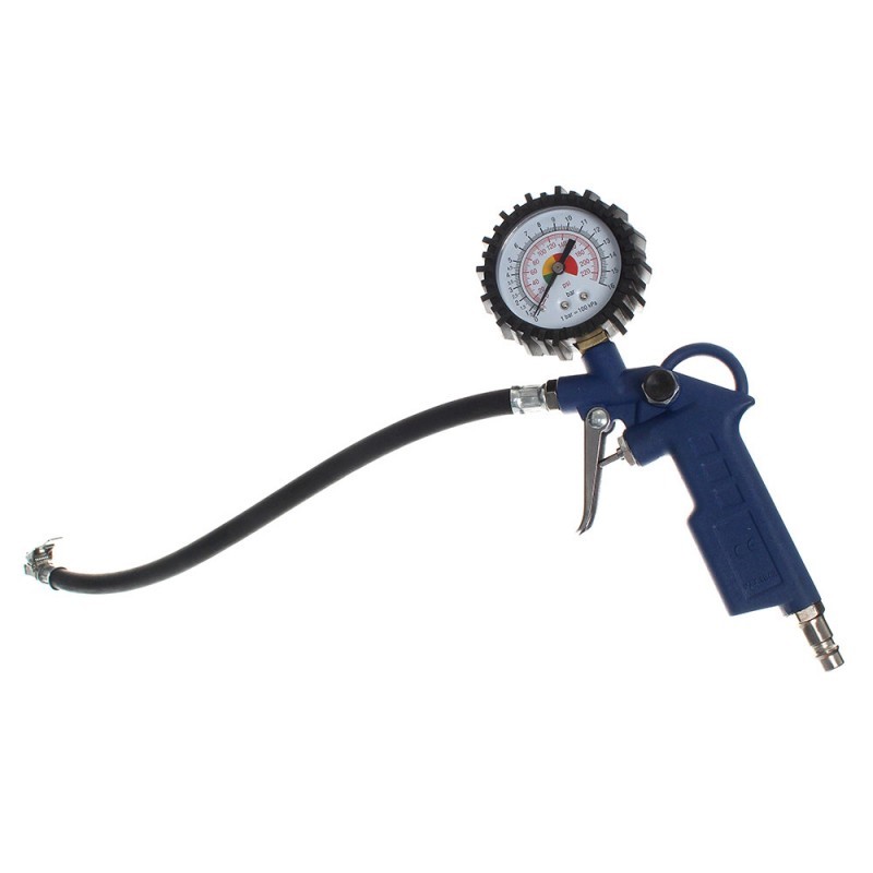 PISTOLA MANOMETRO PER COMPRESSORE GONFIAGGIO GOMME PNEUMATICI AUTO PROFESSIONALE