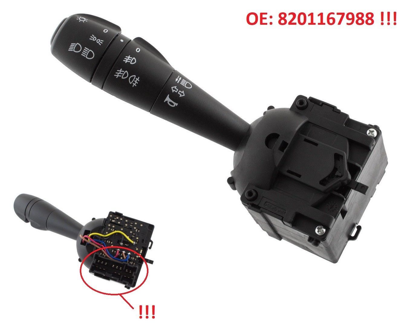 DACIA DOKKER DUSTER LOGAN II LODGY INTERRUTTORE COMANDO DEVIO LUCI 8201167988 - immagine 3
