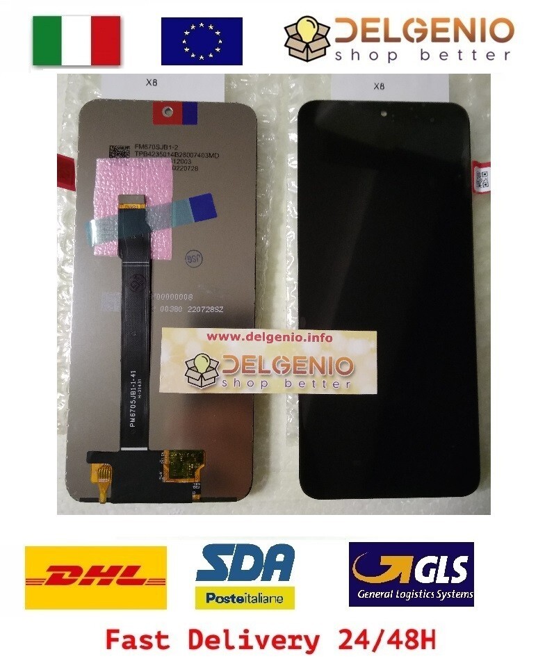 DISPLAY - LCD TOUCH SCREEN PER HONOR X8 NERO TFY-L026 L036 TFY-LX1 LX2 SCHERMO