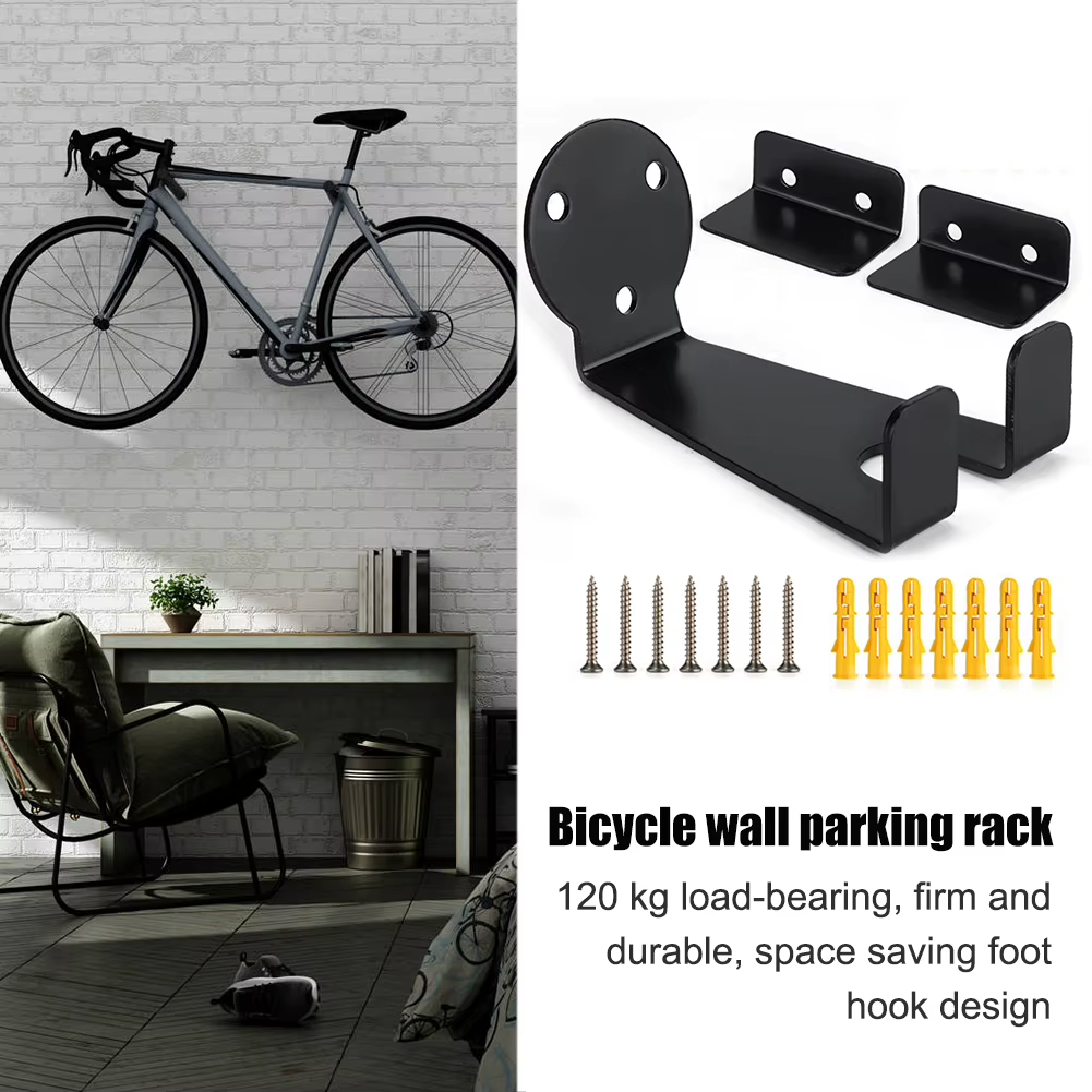 Portabici da parete muro gancio supporto staffa porta bici bicicletta in metallo - immagine 2