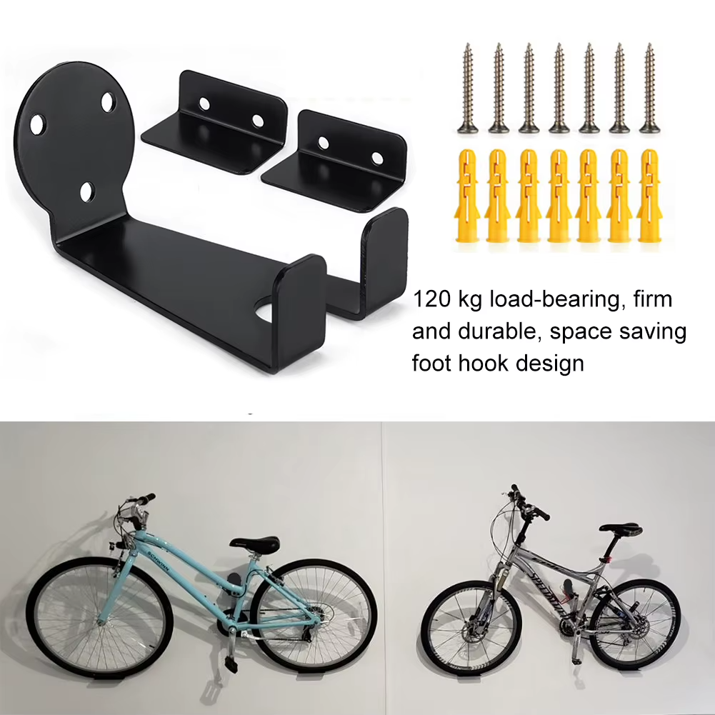 Portabici da parete muro gancio supporto staffa porta bici bicicletta in metallo - immagine 5