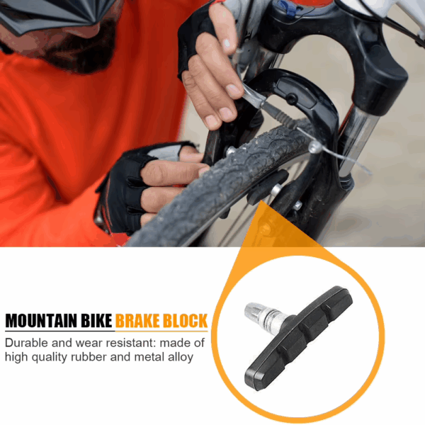 2/4 PATTINI FRENO BICI 7cm ANTERIORE POSTERIORE V-BRAKE COPPIA FRENI BICICLETTA - immagine 3