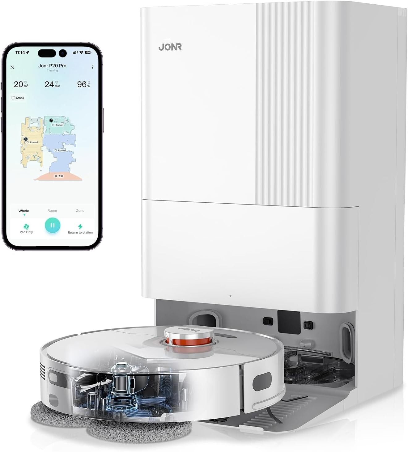 App Xiaomi Jonr P20 pro Aspirapolvere Lavapavimenti Smart Navigazione Laser 3D