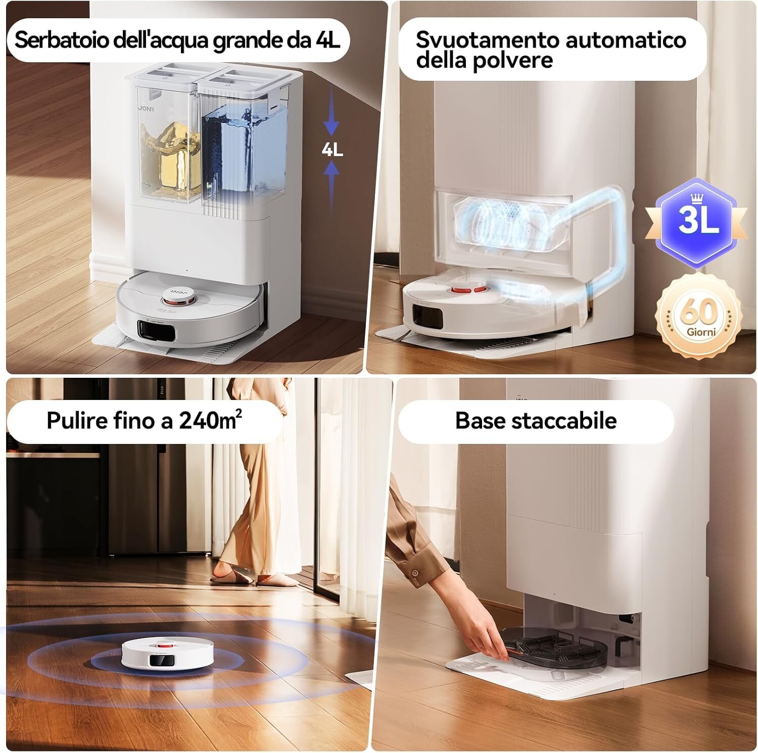 App Xiaomi Jonr P20 pro Aspirapolvere Lavapavimenti Smart Navigazione Laser 3D - immagine 3