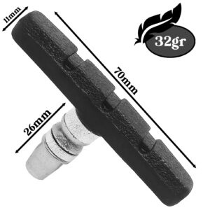 2/4 PATTINI FRENO BICI 7cm ANTERIORE POSTERIORE V-BRAKE COPPIA FRENI BICICLETTA