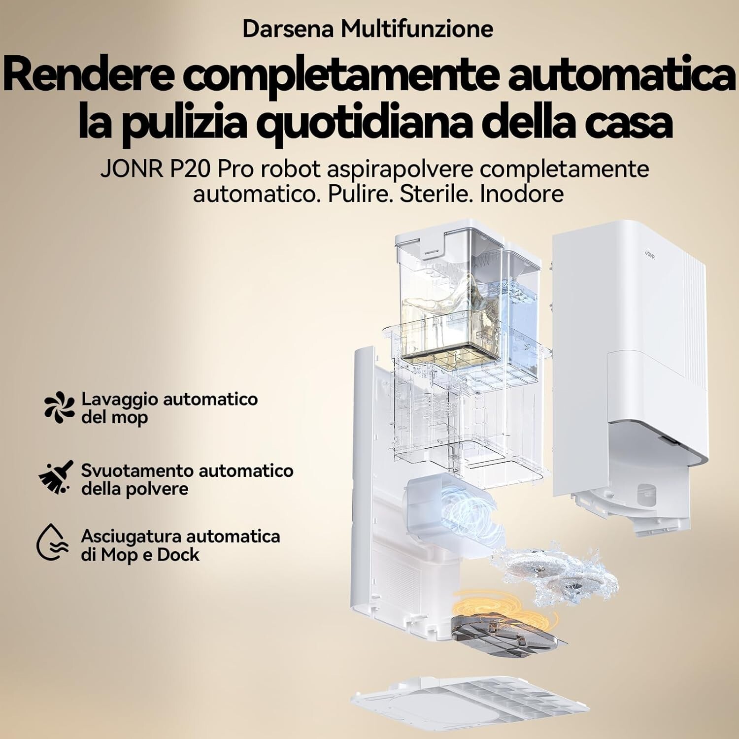 App Xiaomi Jonr P20 pro Aspirapolvere Lavapavimenti Smart Navigazione Laser 3D - immagine 6