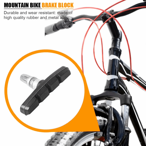 2/4 PATTINI FRENO BICI 7cm ANTERIORE POSTERIORE V-BRAKE COPPIA FRENI BICICLETTA - immagine 2