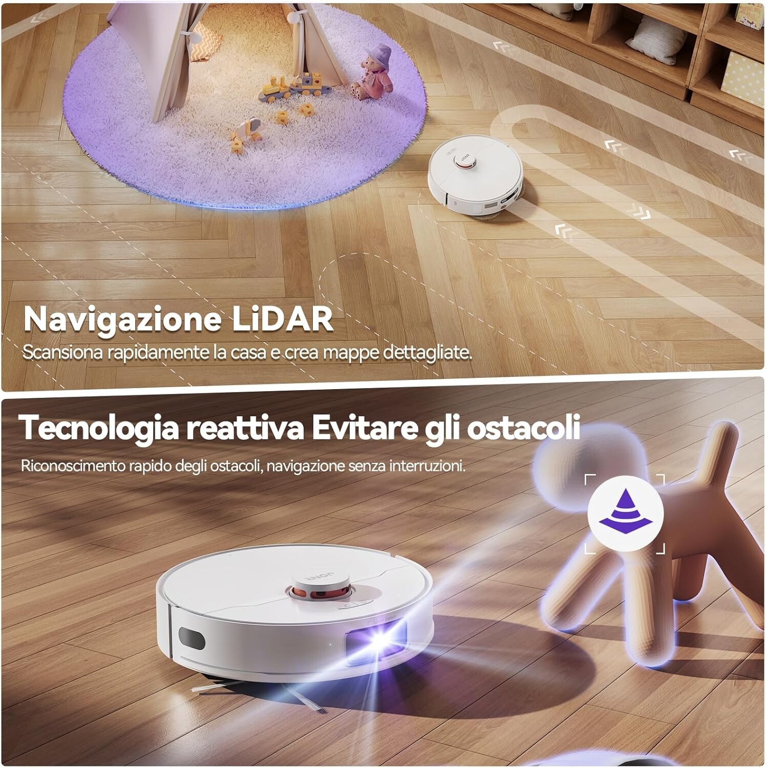 App Xiaomi Jonr P20 pro Aspirapolvere Lavapavimenti Smart Navigazione Laser 3D - immagine 9