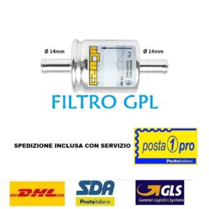 FILTRO MANUTENZIONE IMPIANTO A GAS GPL / METANO LANDI RENZO UNIVERSALE Ø 14 mm