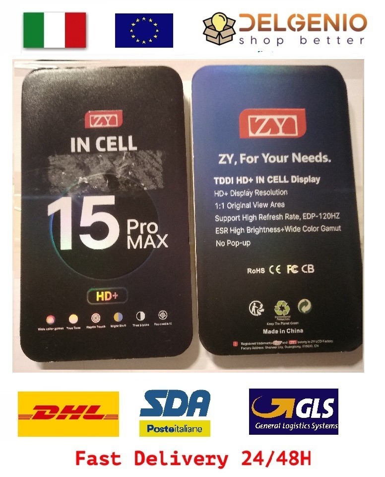 SCHERMO TOUCH LCD DISPLAY PER APPLE IPHONE 15 Pro Max IC SWAP COF ZY-ORIGINALE