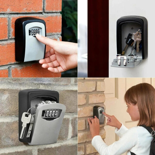 Cassetta Di Sicurezza Cassaforte Per Chiavi Da Muro Parete Con Codice 4 Cifre - immagine 4