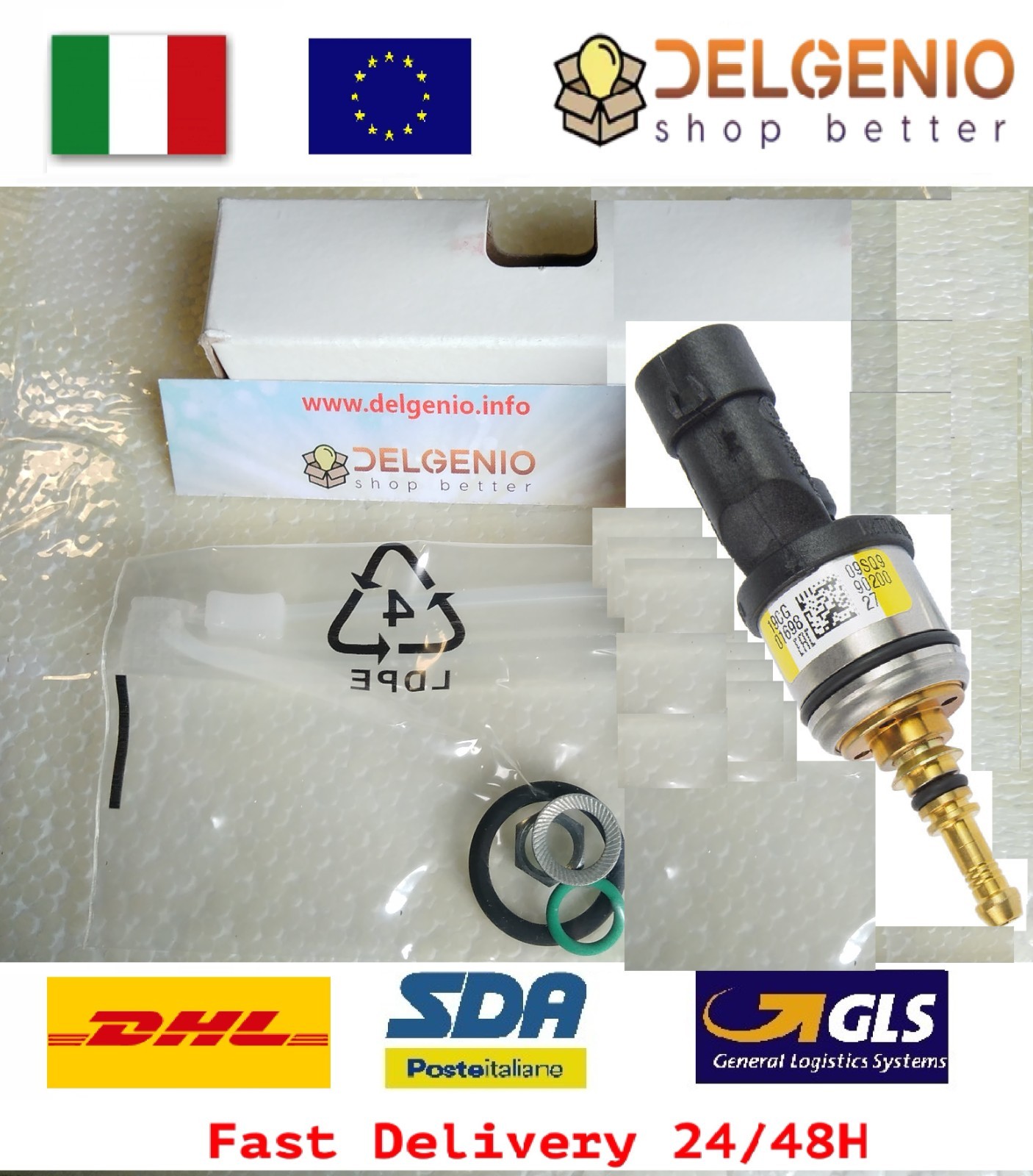 INIETTORE BRC CON SEEGER GAS GPL GIALLO GARANZIA 12 MESI 09SQ99020023