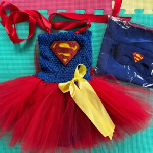 COSTUME SUPEREROINA CARNEVALE VESTITO SUPER EROINA NEONATA SUPER GIRL BABY