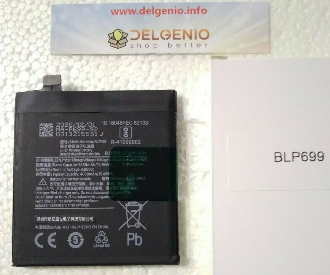 ONEPLUS BATTERIA RICAMBIO ORIGINALE PILA LITIO BLP699 4000mAh PER ONEPLUS 7 PRO